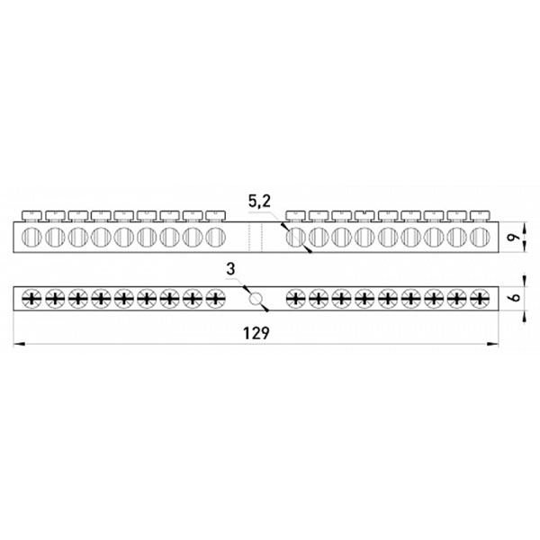 Шина нулевая  E.next (e.bsc.stand.20.18) 18 отв. 20 А s055007